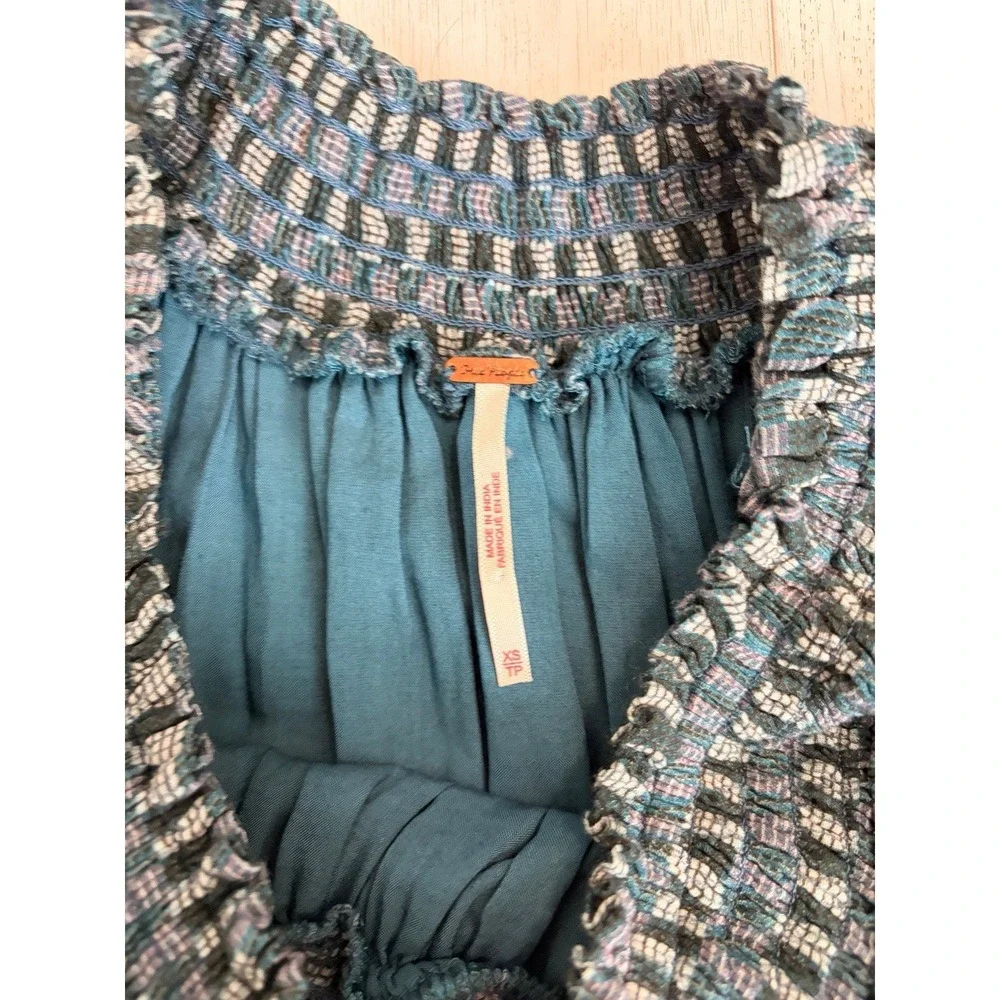 Free People Tiered Maxi Dress Sz XS Blue